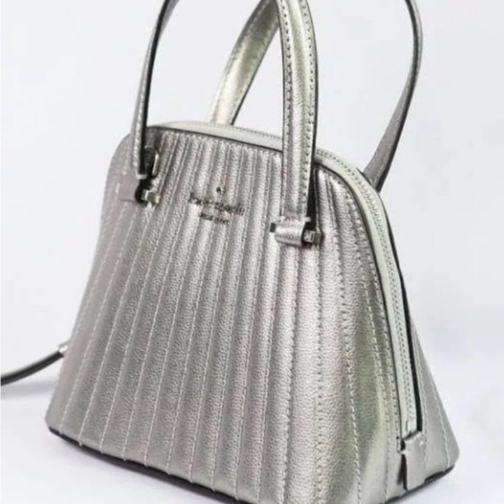 kate spade Silver Quilted Dome Satchel